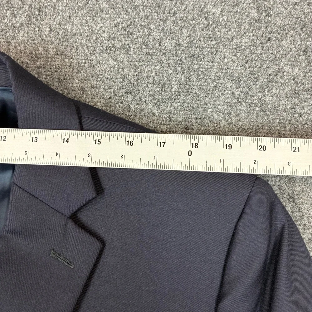 Lauren Ralph Lauren Mens Navy Blue Wool Blend Blazer Gold Crest Buttons 46L